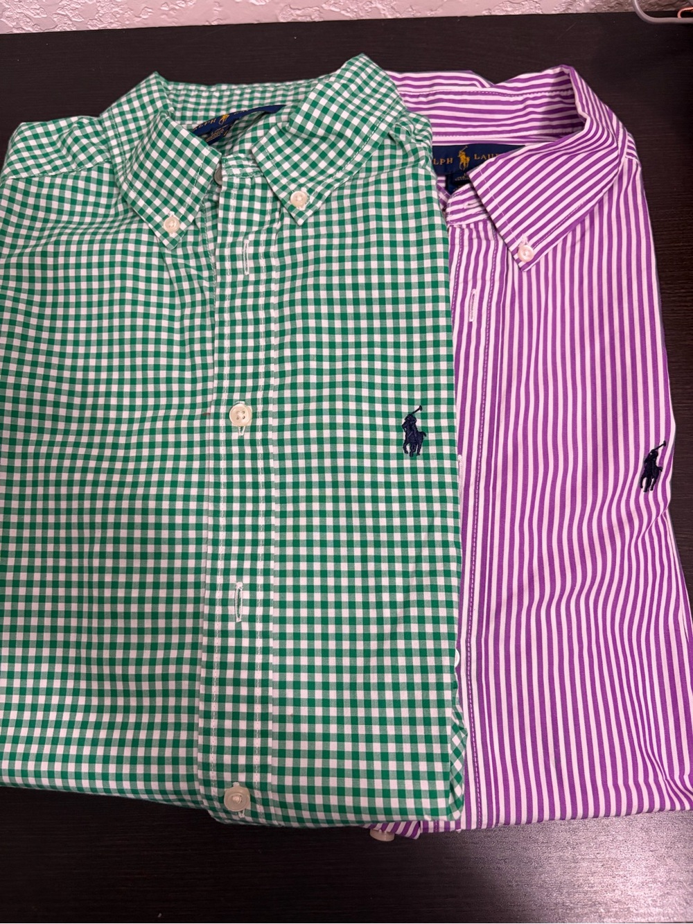 Ralph Lauren Green & White Gingham Button-Down Shirt